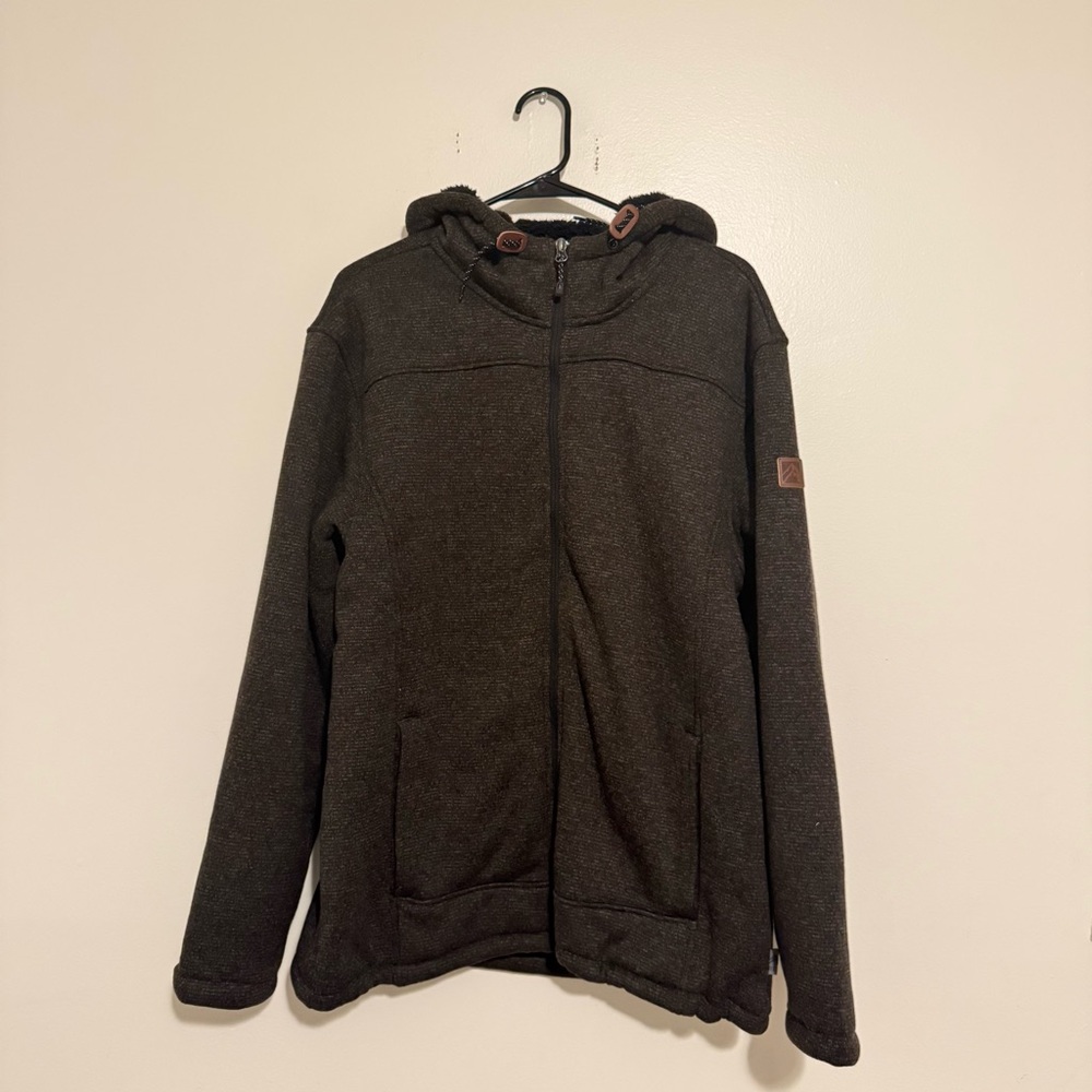 Rugged Elements | Classic Brown Zip-Up Fleece Hoodie